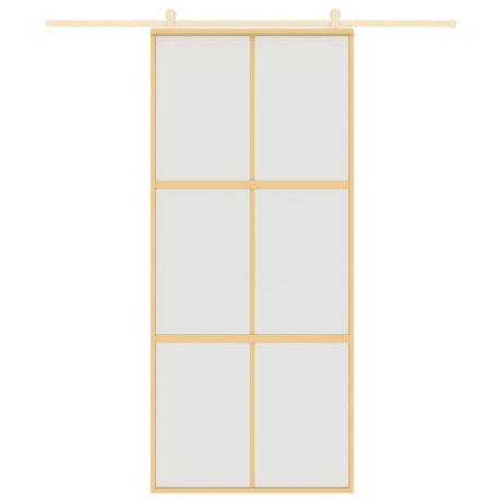Vidaxx porte coulissante 90x205 cm verre ESG mat et aluminium doré