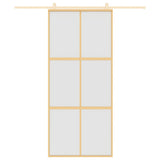 Vidaxl Sliding Porte 90x205 cm Verre ESG mate et aluminium or de couleur