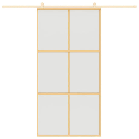 Vidaxx porte coulissante 102,5x205 cm verre ESG mat et aluminium doré