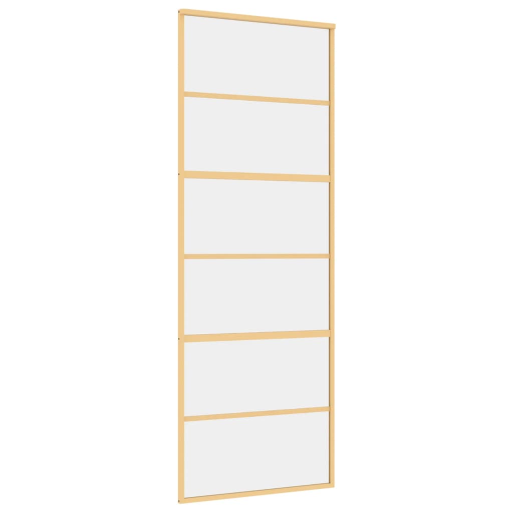 Vidaxx porte coulissante 76x205 cm verre ESG clair et aluminium doré