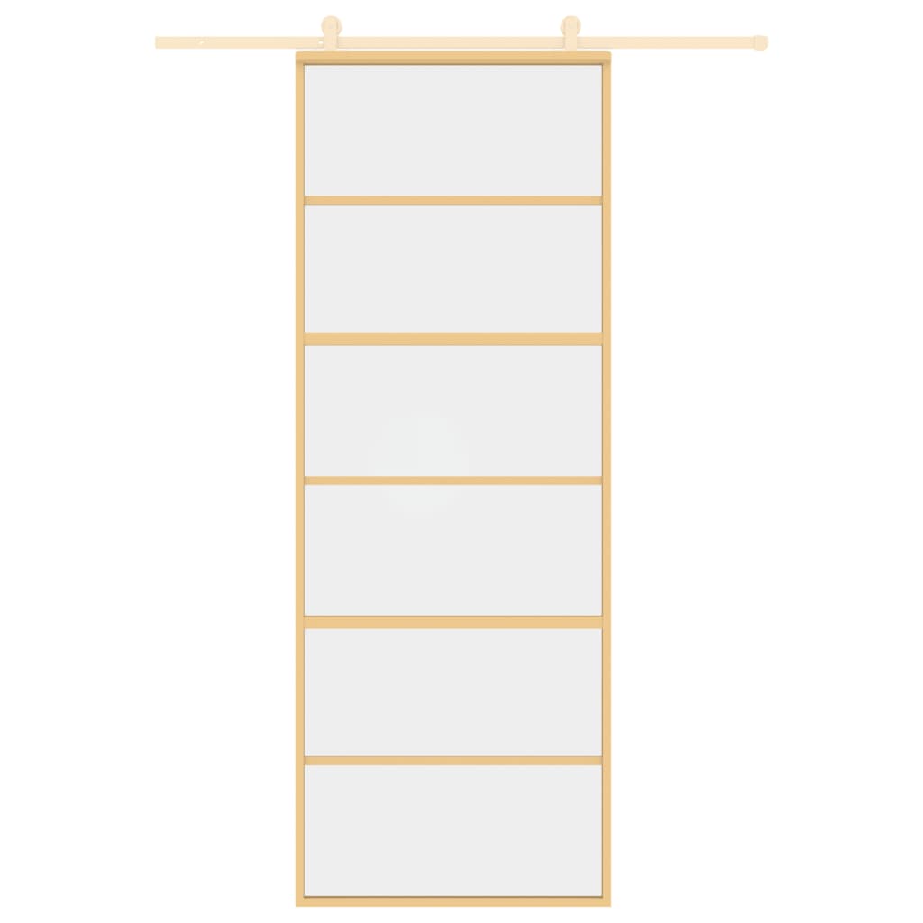 Vidaxx porte coulissante 76x205 cm verre ESG clair et aluminium doré