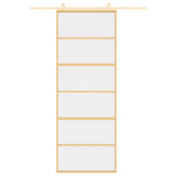 Vidaxx porte coulissante 76x205 cm verre ESG clair et aluminium doré