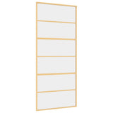 Vidaxx porte coulissante 90x205 cm verre ESG clair et aluminium doré