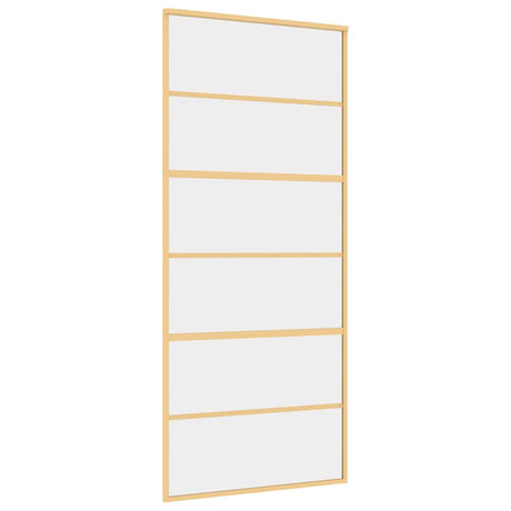 Vidaxx porte coulissante 90x205 cm verre ESG clair et aluminium doré