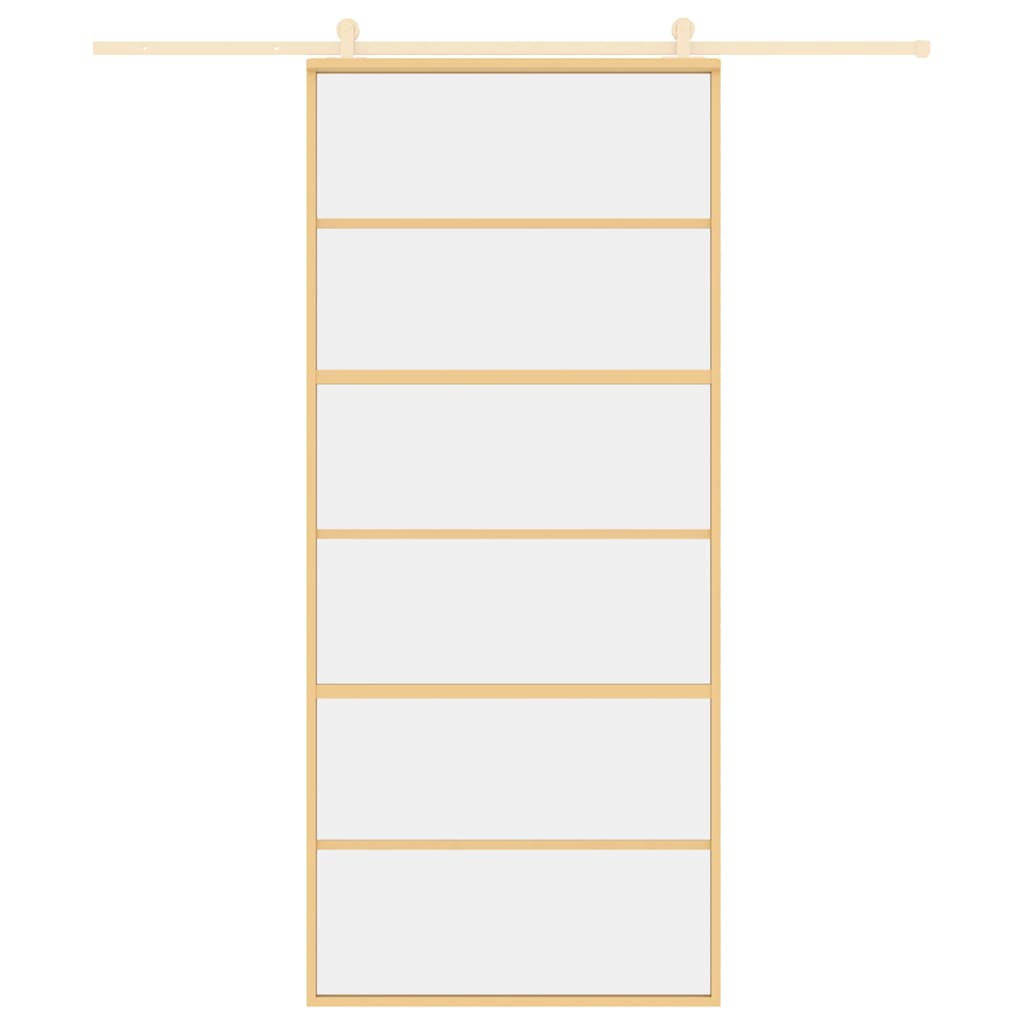 Vidaxx porte coulissante 90x205 cm verre ESG clair et aluminium doré