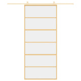 Vidaxx porte coulissante 90x205 cm verre ESG clair et aluminium doré