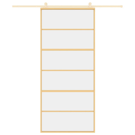 Vidaxx porte coulissante 90x205 cm verre ESG clair et aluminium doré