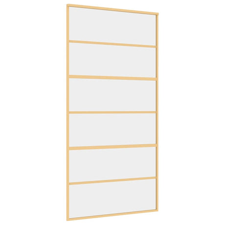 Vidaxx porte coulissante 102,5x205 cm verre ESG clair et aluminium couleur or