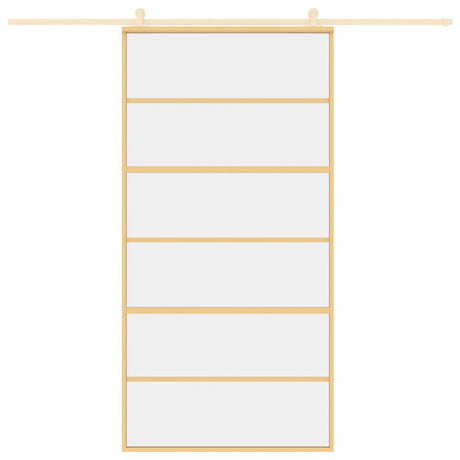 Vidaxx porte coulissante 102,5x205 cm verre ESG clair et aluminium couleur or