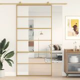 VidaXL sliding door 102.5x205 cm Clear ESG glass and aluminum gold color