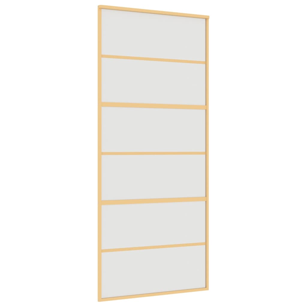 Puerta corredera Vidaxl 90x205 cm de vidrio ESG mate y dorado de aluminio