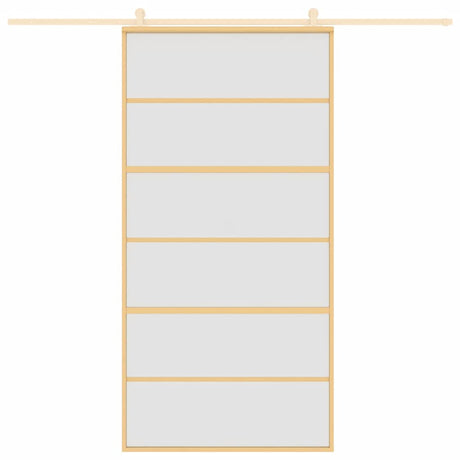 Vidaxx porte coulissante 102,5x205 cm verre ESG mat et aluminium doré