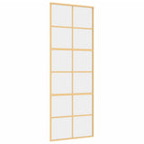 Vidaxl schuifdeur 76x205 cm helder esg-glas en aluminium goudkleurig