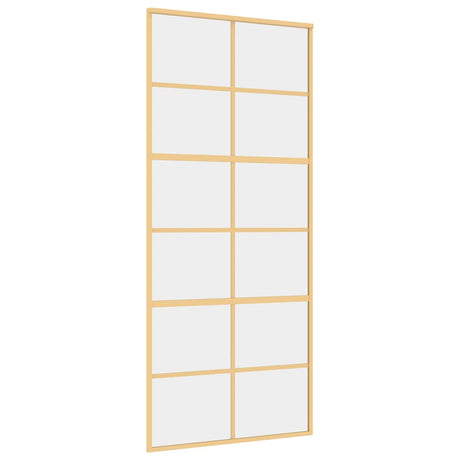 Vidaxx porte coulissante 90x205 cm verre ESG clair et aluminium doré