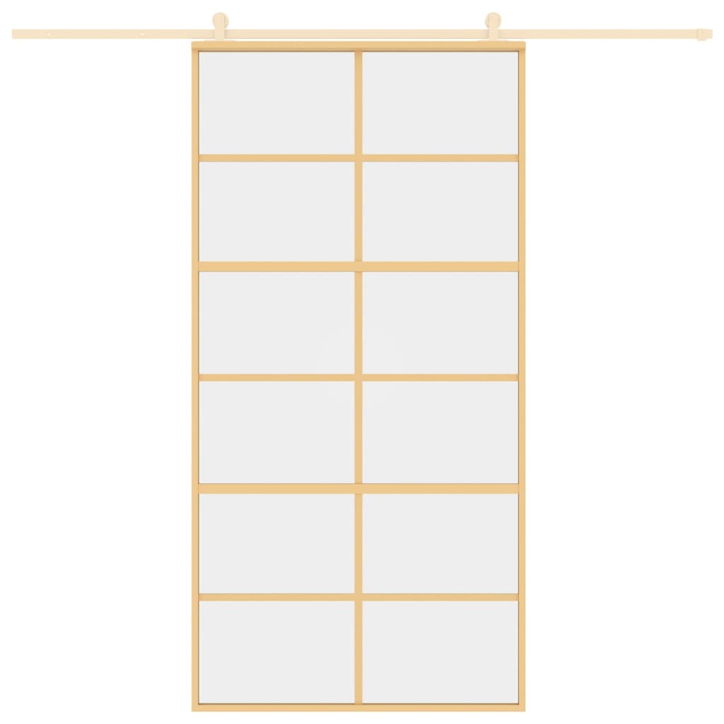 VidaXL sliding door 102.5x205 cm Clear ESG glass and aluminum gold color