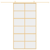 VidaXL sliding door 102.5x205 cm Clear ESG glass and aluminum gold color