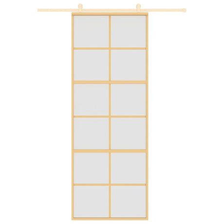Vidaxx porte coulissante 76x205 cm verre ESG mat et aluminium doré