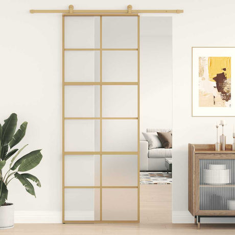 Vidaxx porte coulissante 76x205 cm verre ESG mat et aluminium doré