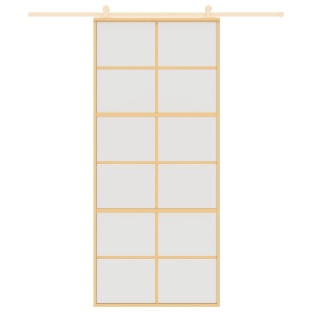Vidaxx porte coulissante 90x205 cm verre ESG mat et aluminium doré