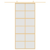 Vidaxx porte coulissante 90x205 cm verre ESG mat et aluminium doré