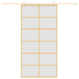 Puerta corredera de Vidaxl 102.5x205 cm de vidrio ESG mate y dorado de aluminio