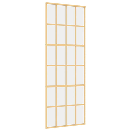 Vidaxx porte coulissante 76x205 cm verre ESG clair et aluminium doré