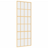 VIDAXL -Schiebetür 76x205 cm klares ESG -Glas und Aluminium Gold gefärbt