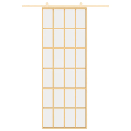 Vidaxx porte coulissante 76x205 cm verre ESG clair et aluminium doré