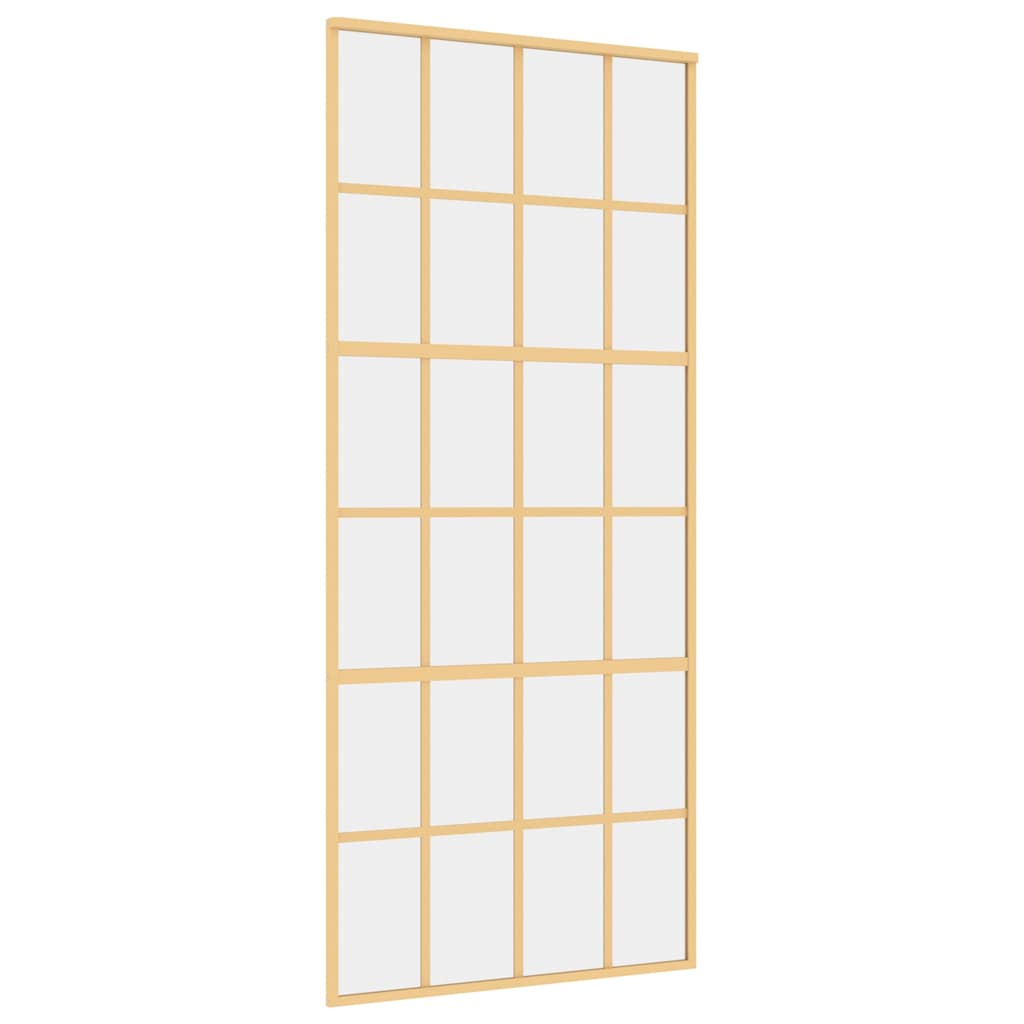 Vidaxx porte coulissante 90x205 cm verre ESG clair et aluminium doré