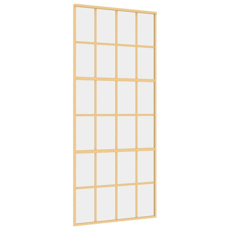 Vidaxx porte coulissante 90x205 cm verre ESG clair et aluminium doré