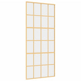 Vidaxl rutscht Dier 90x205 cm kloer ESG Glas an Aluminium Gold faarweg