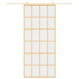 Vidaxx porte coulissante 90x205 cm verre ESG clair et aluminium doré