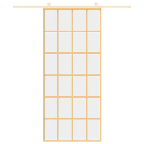 Vidaxx porte coulissante 90x205 cm verre ESG clair et aluminium doré