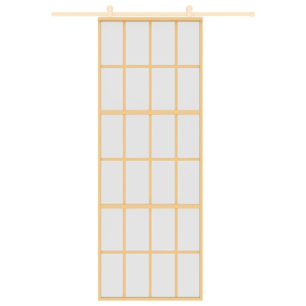 Vidaxx porte coulissante 76x205 cm verre ESG mat et aluminium doré