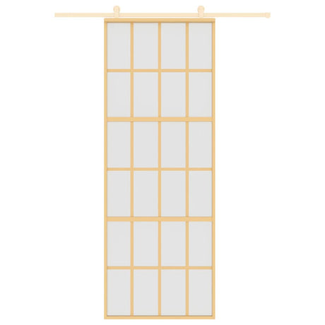 Vidaxx porte coulissante 76x205 cm verre ESG mat et aluminium doré