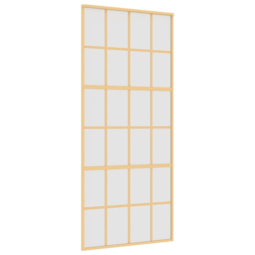 VidaXL Porte coulissante 90x205 cm verre ESG mat et aluminium doré