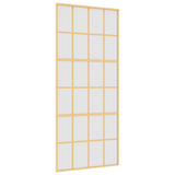 VidaXL Porte coulissante 90x205 cm verre ESG mat et aluminium doré