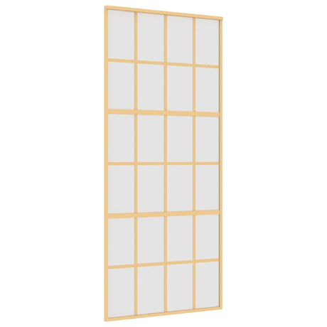 VidaXL Porte coulissante 90x205 cm verre ESG mat et aluminium doré