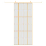 VidaXL Porte coulissante 90x205 cm verre ESG mat et aluminium doré