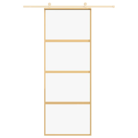 Vidaxx porte coulissante 76x205 cm verre ESG clair et aluminium doré