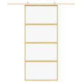 VidaXL sliding door 90x205 cm Clear ESG glass and aluminum gold colored