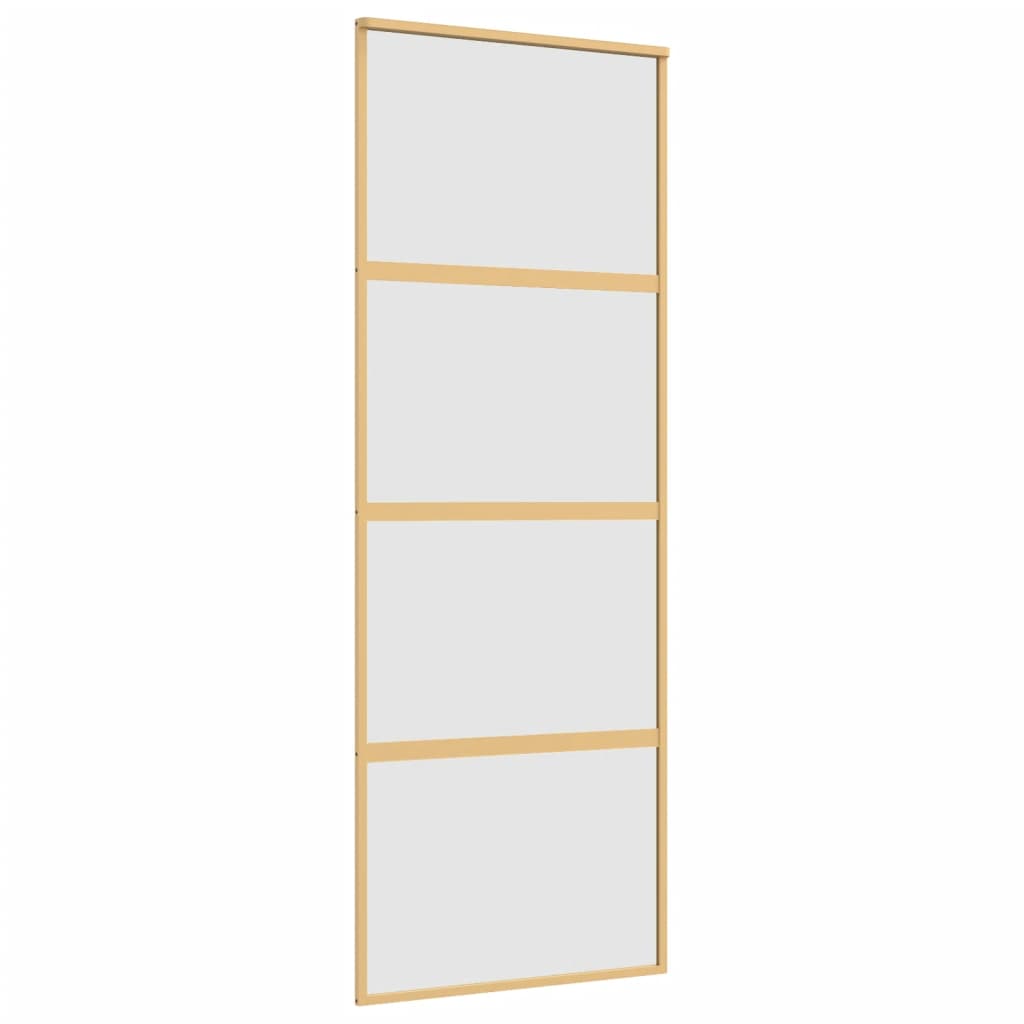 VidaXL Schuifdeur 76x205 cm mat ESG-glas en aluminium goudkleurig