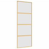 VIDAXL -Schiebetür 76x205 cm mattes ESG -Glas und Aluminium Gold gefärbt