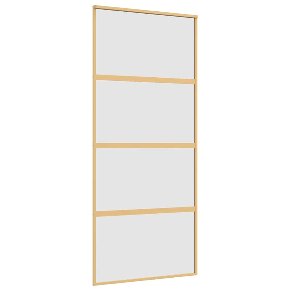 VidaXL Porte coulissante 90x205 cm verre ESG mat et aluminium doré