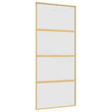VidaXL Porte coulissante 90x205 cm verre ESG mat et aluminium doré