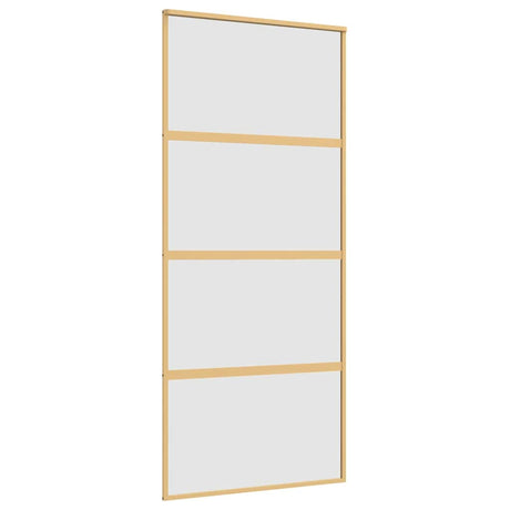 VidaXL Porte coulissante 90x205 cm verre ESG mat et aluminium doré