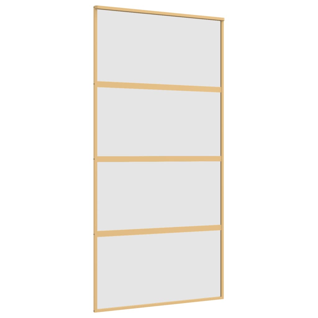 Vidaxl Porte coulissante 102.5x205 cm Verre ESG mate et aluminium or de couleur