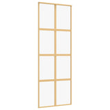 Vidaxl Sliding Porte 76x205 cm Verre ESG transparent et en aluminium or de couleur