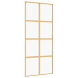 Vidaxx porte coulissante 90x205 cm verre ESG clair et aluminium doré