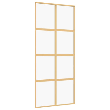 Vidaxx porte coulissante 90x205 cm verre ESG clair et aluminium doré